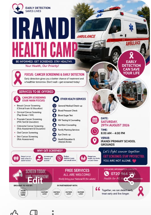 Upcoming: Free Irandi Health Camp